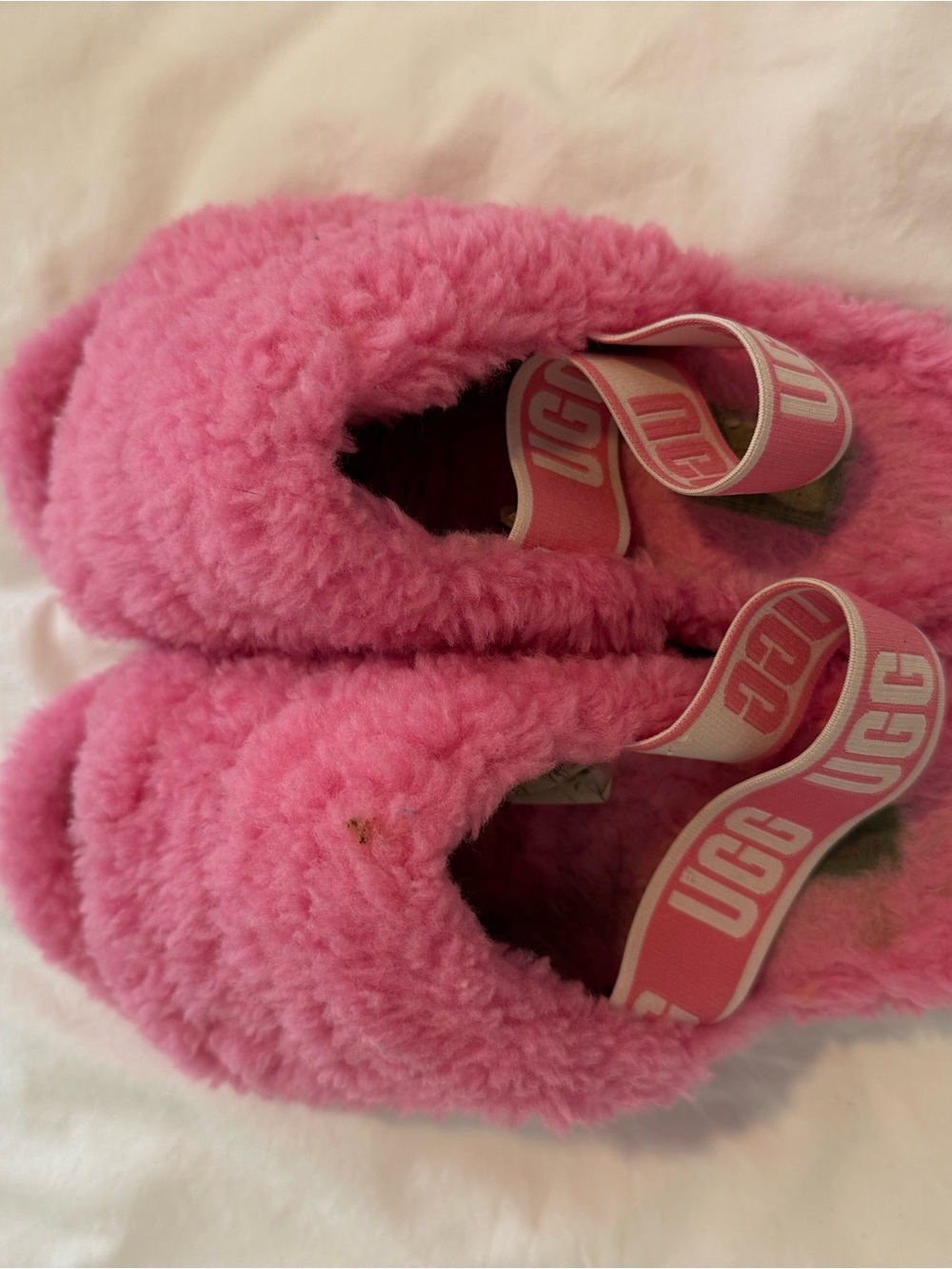 UGG Pink Fluff Slip-On Shoes